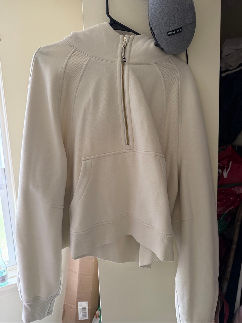 Lululemon Cream Half-Zip Hoodie Top